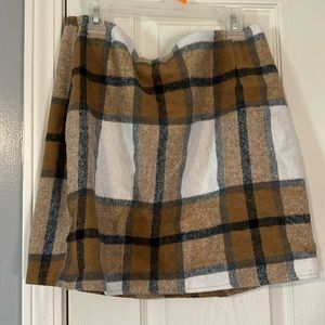 plaid cotton mini skirt